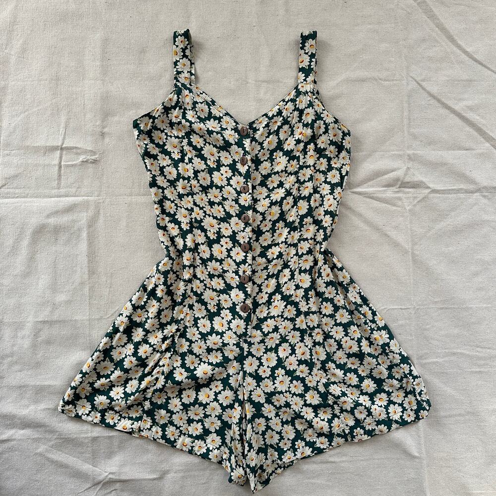 Vintage 90s Cottagecore Voltage Floral Romper Women's Medium